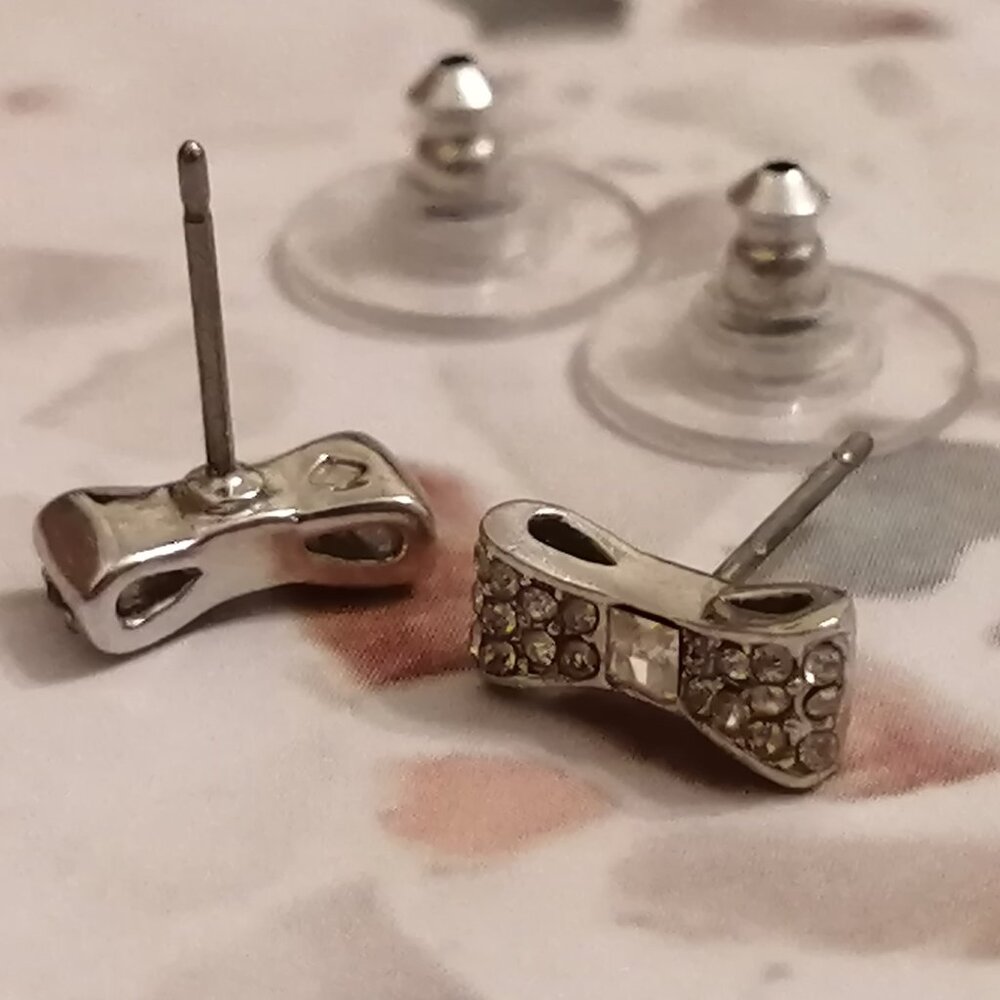 Kate Spade "Ready, Set, Bow" Earrings in Silver